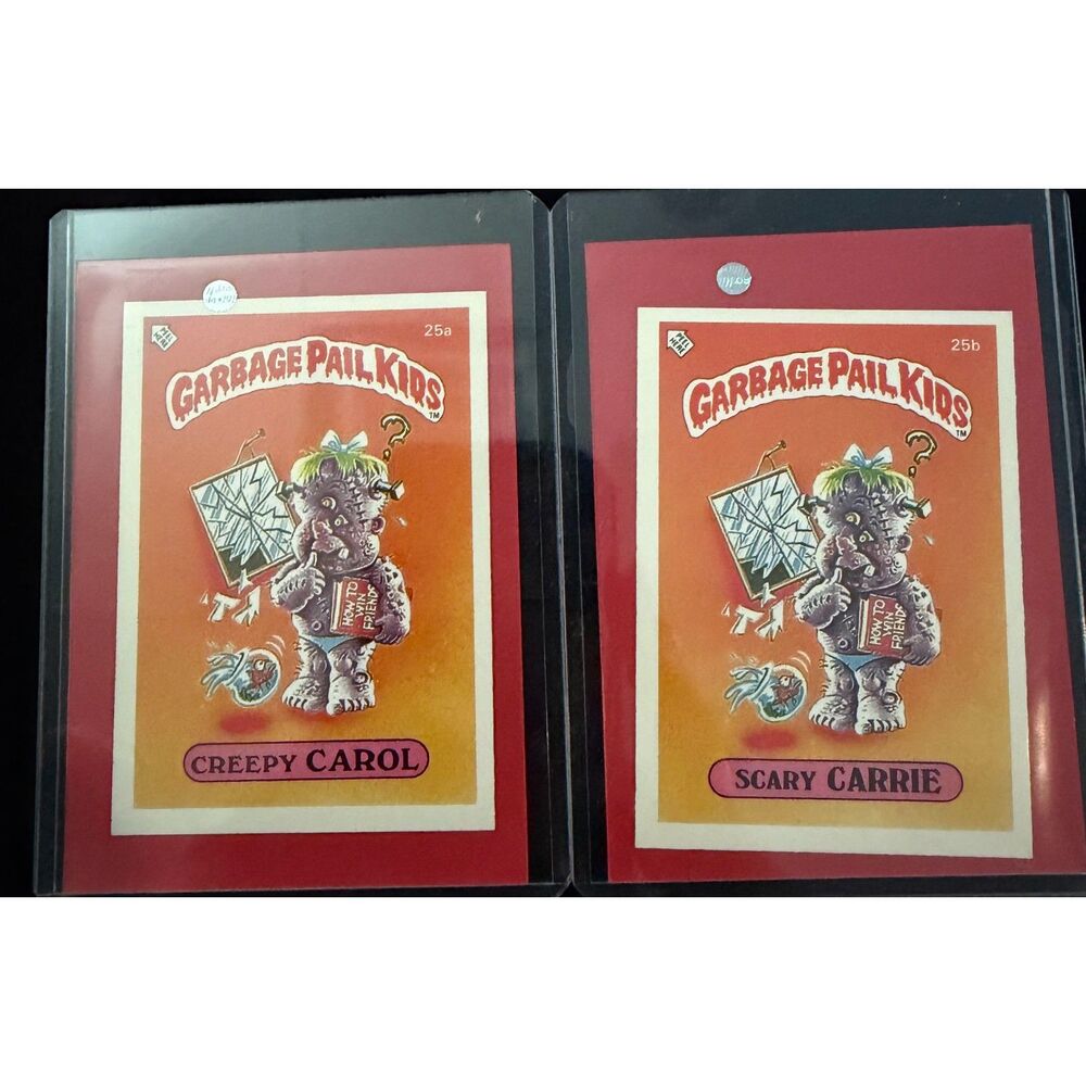 Vintage 1985 Topps Garbage Pail Kids UK Minis Series 1 25A and 25B
